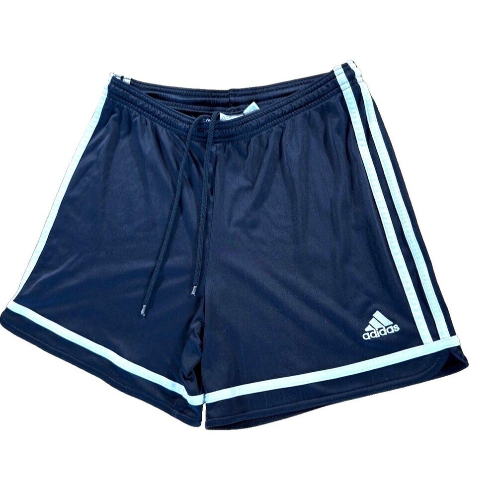 Y2K Adidas Climalite Clima365 Soccer Shorts Black White Striped Small VTG 00's